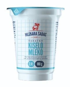 Mlekara Šabac Kiselo mleko 2.8% m.m. 180g