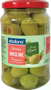 Dobro zelene masline punjene pastom od paprike 360g