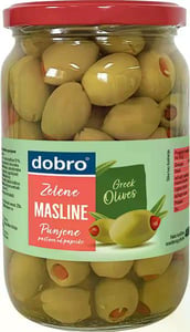 Dobro zelene masline punjene pastom od paprike 700g