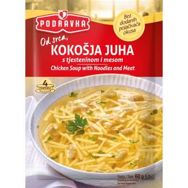 Podravka supa kokošija sa testeninom i mesom 60g podravka