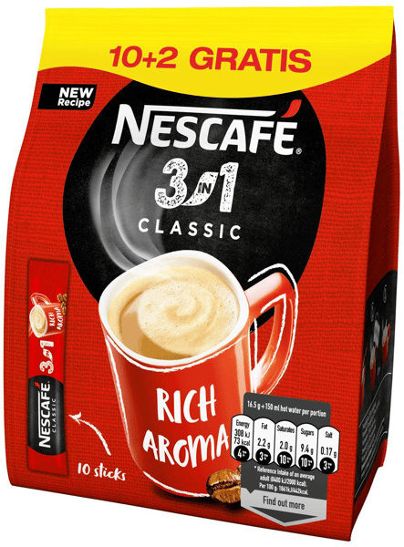 Nescafe Instant kafa 3u1 classic 16,5g 10+2 gratis