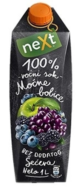 Next Voćni sok Premium moćne bobice 100% 1l