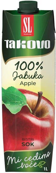 Takovo Voćni sok 100% jabuka 1l