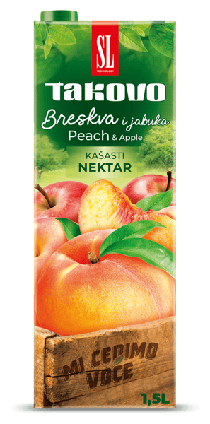 Takovo Voćni sok kašasti nektar breskva i jabuka 1,5l