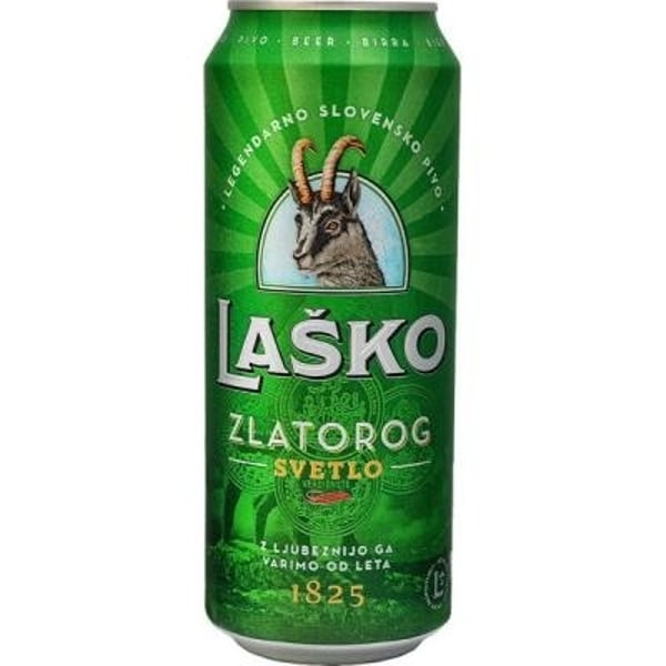 Lasko Zlatorog svetlo pivo limenka 0.5l