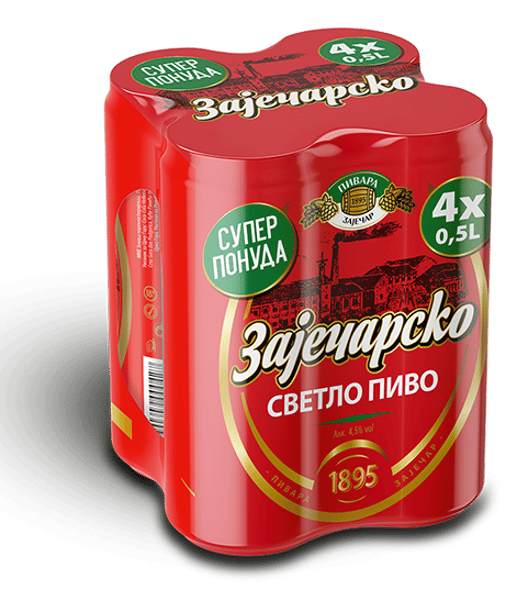 Zajecarsko Pivo Svetla pivo limenka 4x0.5l