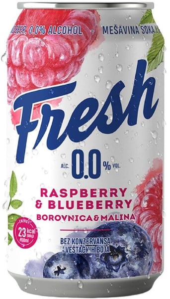 Jelen Fresh malina borovnica limenka 0.33l