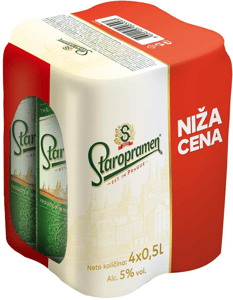 Staropramen Svetlo pivo limenka 4x0.5l
