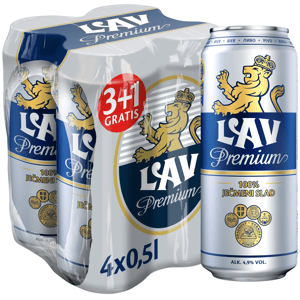 Lav Premium svetlo pivo limenka 3+1 gratis 0.5l