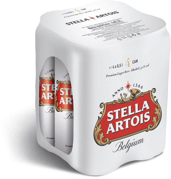 Stella Artois Svetlo pivo limenka 4x0.5l