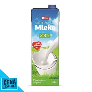 K Plus Mleko 2.8% 1L TP