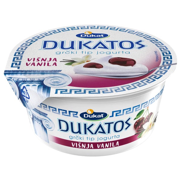 Dukat Grčki tip jogurta Dukatos visnja vanila 150g