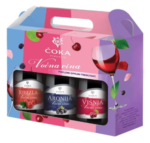 Vinarija Coka Voćna vina poklon paket 3x187ml