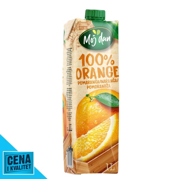 Moj Dan Voćni sok pomorandza 100% 1l