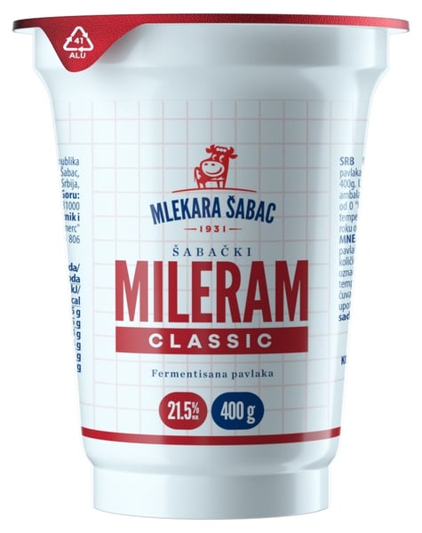 Mlekara Šabac Mileram classic 21,5%mm 400g