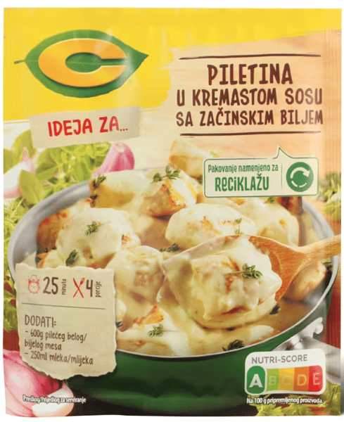 C Dodatak piletina u kremastom sosu sa začinskim biljem 35g