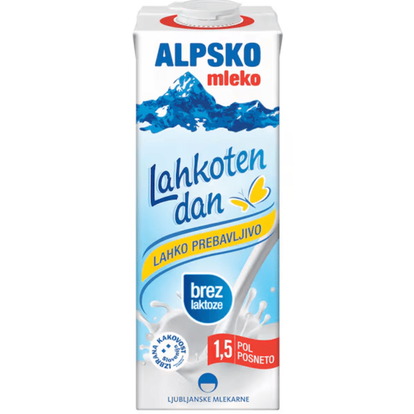 Ljubljanske Mlekarne Alpsko mleko bez laktoze 1L TP
