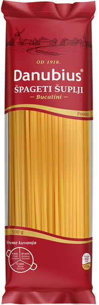 Danubius Testenine Špagete šuplje 500g