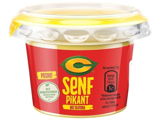 C Senf pikant čaša 100g