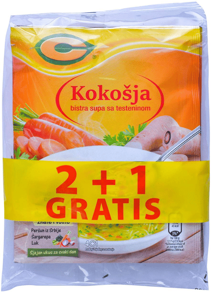 C Supa kokošija bistra 58g 2+1 gratis