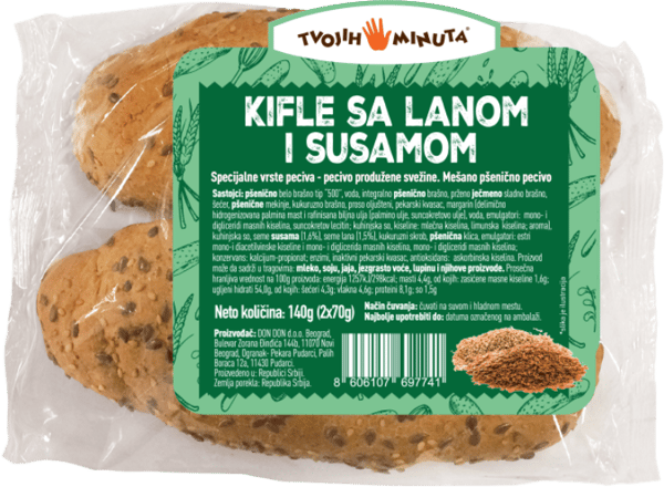 Tvojih 5 Minuta Kifla sa lanom i susamom 2x70g