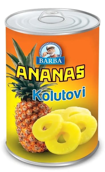 Barba Kompot ananas kolutovi 565g