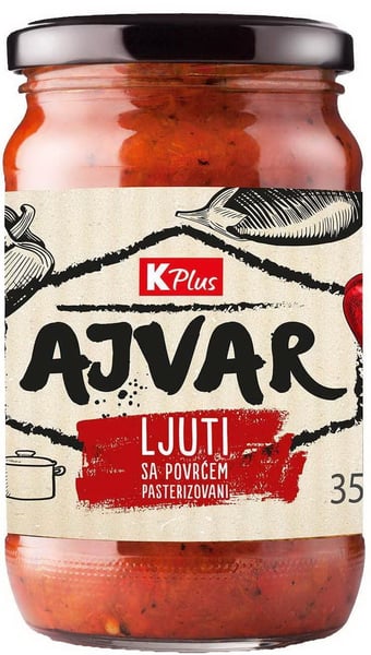 K Plus Ajvar ljuti sa povrćem 350g