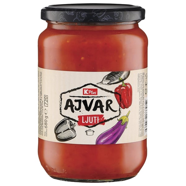 K Plus Ajvar ljuti 680g