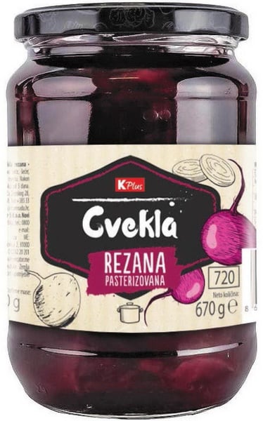 K Plus Cvekla rezana 670g