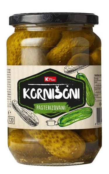 K Plus Kornišoni 670g