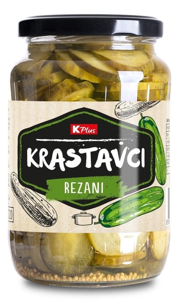 K Plus Krastavci rezani 670g
