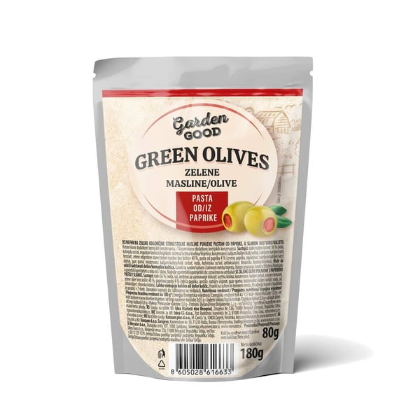 Garden Good Zelene masline sa paprikom 180g