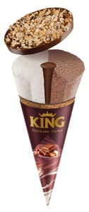 King Sladoled čokolada vanila kornet 160ml
