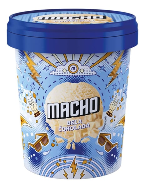 Macho Sladoled bela čokolada čaša 370ml