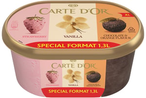 Carte D'Or Sladoled trio New York jagoda vanila čokolada-pomorandža 1300ml