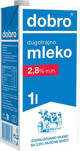 Dobro Mleko 2.8% 1L Tp