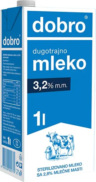 Dobro Mleko 3.2% 1L TP