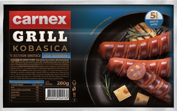 Carnex Kobasica grill sa sirom 280g