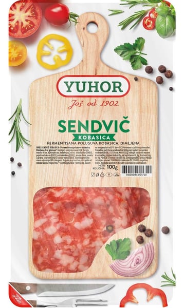 Yuhor Sendvič kobasica slajs 100g
