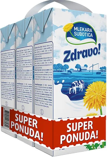 Mlekara Subotica Zdravo mleko 2% 3x1L TP