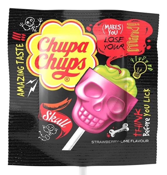 Chupa Chups Lizalica 3D skull jagoda i limeta 15g