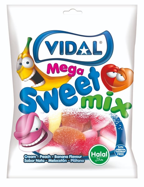 Vidal Gumene bombone mega sweet mix 90g