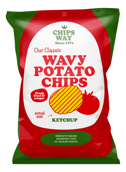 Chips Way Kečap rebrasti 150g