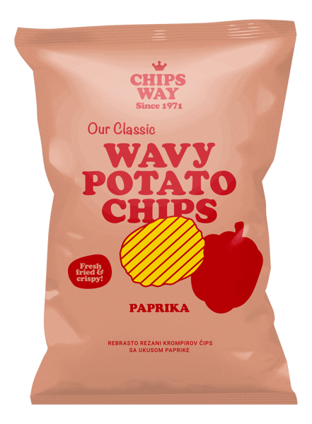 Chips Way Paprika rebrasti 150g