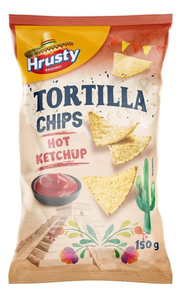 Hrusty Čips tortilja hot ketchup 150g