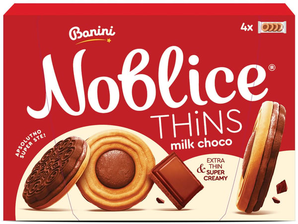 Banini Biskvit Noblice Thins milk choco 170g