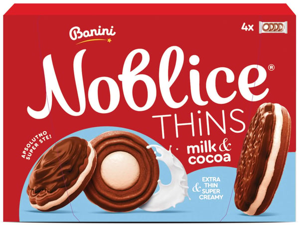 Banini Noblice keks Thins milk & cocoa 190g