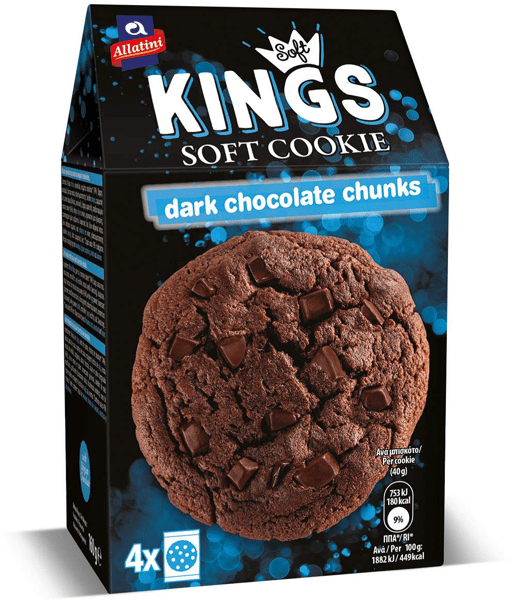 Kings Biskvit soft cookie crna čokolada 160g