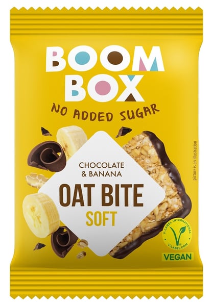 Boom Box Ovsena pločica banana tamna čokolada 20g