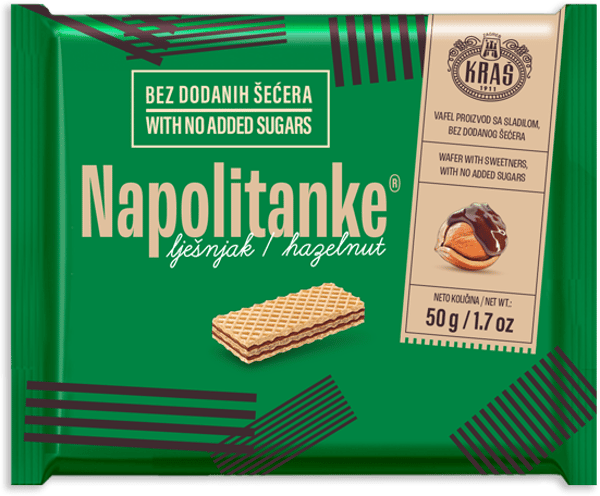 Kras Napolitanke lešnik bez šećera 50g